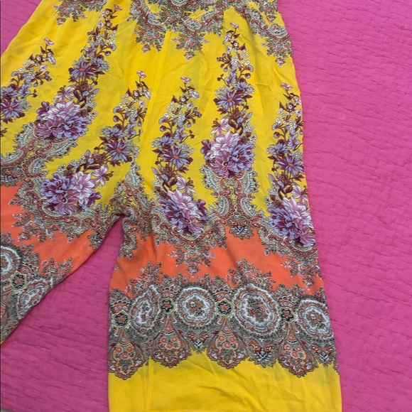 Anthropologie Yellow and Orange Floral Jumpsuit. S - Picture 6 of 11
